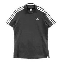 サイズ：OT ADIDAS GOLF アディダスゴルフ HA0222 ハイネック 半袖Tシャツ スリーストライプ  ブラック系 [240101451577] ゴルフウェア レディース ストスト