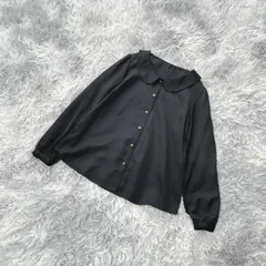 ■【良品】pour la frime  プーラフリーム  ブラウス  (F)  上品  セレモニー  レディース  黒系  ブラック【送料無料】のサムネイル