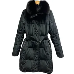 BURBERRY LONDON 大きいサイズ 44 ダウンコート ロング 黒 BURBERRY(バーバリー) フード付き ロングダウンコート アウター
