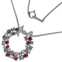 リースデザイン ルビー 0.75ct アレキサンドライト 0.53ct ダイヤモンド 0.22ct ネックレス Pt900プラチナ/Pt850プラチナ 10.3g 40cm レディース 【中古】【真子質店】【NN】