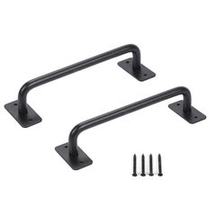 新品 nakira ドアハンドル アンティーク 大きい 取っ手 スライド 引き戸 玄関 黒 2本（約22cm)