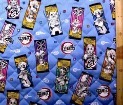 約104×40 鬼滅の刃 ブルー系 Q5319 キルト生地 キルティング