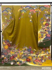 振袖 豪華 紅型調 鴛鴦 ちりめん 身丈168cm