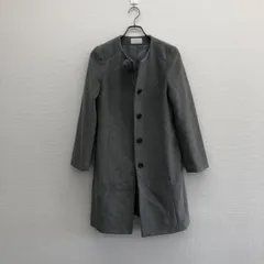 【index】インデックス　アウター　ノーカラーコート　ロング　灰色系　グレー　Mサイズ　無地　