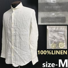 日本製★HIGH STREET/ハイストリート★麻/極上リネン/長袖シャツ【メンズM/オフホワイト/白】トルネードマート/トルマ/Tops/Shirts/Made in Japan◆cBH860