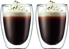 morningplace ダブルウォール グラス タンブラー 二重構造 耐熱 カップ 350ml 2個セット( 350ml 2個セット,  高さ：約12cm 幅：約8.3cm)のサムネイル