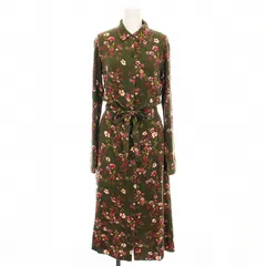 ローレンラルフローレン LAUREN RALPH LAUREN シャツワンピース ロング 花柄 長袖 2 カーキ XX10181 /YM