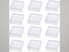 BENECREAT 15個セットプラスチック収納ケース 5x5x2cm 蓋つき 新品 ビーズ キャディー アクセサリーパーツ 小物収納 収納容器