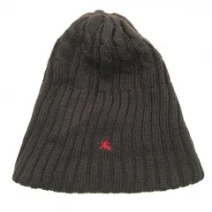 【超美品】バーバリー ブラックレーベル ニット帽 ダークブラウン 羊毛100％ 57～60cm  ゴルフウェア BURBERRY GOLF