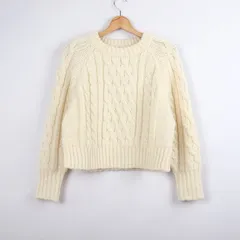 チャオパニックティピー 長袖セーター ケーブルニット 丸首 トップス ウール混 レディース ONEサイズ アイボリー CIAOPANIC TYPY 【中古】