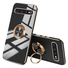 JOOBOY Samsung Galaxy S10 Plus ケース GalaxyS10 Plus ケース リング付き メッキ加工 レンズ保護 tpu ソフト ストラップホール付き 耐衝撃 スリム おしゃれ スマホケース 携帯カバー ギャラクシーS10 Plu