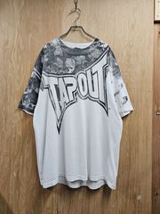 【US古着】Y2K TAPOUT Skull T-shirt | タップアウト スカル  ロゴプリント ビックサイズ 半袖 Tシャツ ホワイト  XL