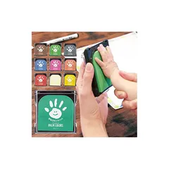 みどり 手形スタンプ PALM COLORS シヤチハタパームカラーズ スタンプ 手形 足形 メモリアル 出産祝い サプライ (みどり) 0