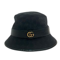 $$ GUCCI グッチ オリジナル GGキャンバス バケットハット Mサイズ ブラックのサムネイル