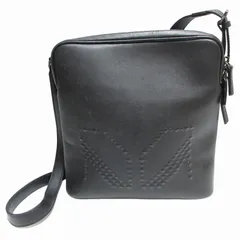エムシーエム MCM レザー ショルダーバッグ エンボス シルバー金具 ロゴプレート 黒 ブラック 0609のサムネイル