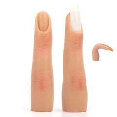 【特価セール】ネイルアート練習用ハンド、ネイル、シリコン製練習用フィンガーモデル、練習用ネイル、ネイルアートツール、曲がる指、フィンガーモデル、初心者向けアクティブハンドモデル、2個セット