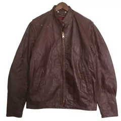70年代 レザーシングルライダースジャケット ヴィンテージ ブラウン (メンズ 42) 中古 古着 A3728