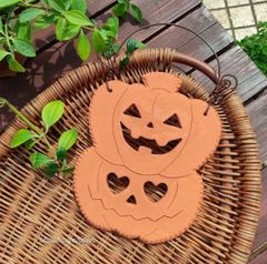 素焼き　ハロウィン　パンプキン　ハンドメイド　ガーデン雑貨　インテリア　かぼちゃ