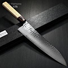 ☆新品送料込☆義弘作ダマスカス和包丁和式牛刀包丁240mm水牛八角柄