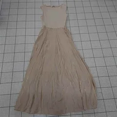 ◇ ⊂ dazzlin ダズリン トウィンクルグロス フレア ノースリーブ ロング丈 ワンピース サイズF ベージュ系 レディース E  【1509300009403】のサムネイル