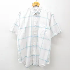 XL/古着 半袖 シャツ メンズ 90s ボタンダウン 白他 ホワイト チェック 25jun25 中古 トップス