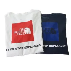 ザノースフェイス THE NORTH FACE NTW31850 QUARE LOGO T 2枚セット Ｔシャツ カットソー 半袖 プリント ネイビー ホワイト M