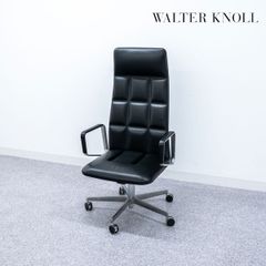 【展示品】Walter Knoll ウォルターノル Leadchair Executive リードチェア エグゼクティブ ハイバック オフィス アーム キャスター チェア レザー ブラック イーオス 定価115万【1】