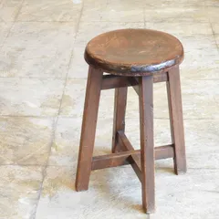 無垢座面《鉄脚の丸椅子》インダストリアル工業系アイアンスツール