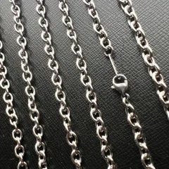 45cm 3.8mm幅 太め ステンレス 小豆チェーンネックレス シンプルチェーンネックレス ストリートファッション カジュアルファッション対応 メンズ レディース 対応 アクセサリー シンプル トレンド 短い 短め