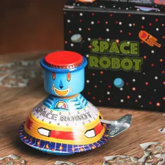 ゼンマイ ミニロボット YOKOTA ブリキ 昭和レトロ [#2