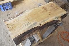 アウトレット ポプラの一枚板 長さ約89cm 幅約38～39cm 厚さ約5.6cm DIY用 Z004
