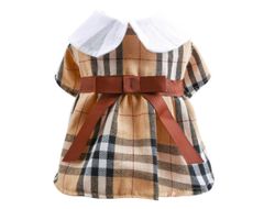 犬の服　チェックリボンワンピース