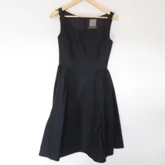 美品 DAISY LIN for FOXEY デイジーリン フォクシー シルク100％ ノースリーブ ドレス フレアワンピース 32570 38 ブラック レディース 古着 中古 USED