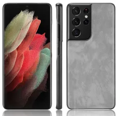 Galaxy S21Ultra ケース SC-52B ギャラクシーs21ウルトラ  レザー ハード ケース 【Color】 グレー