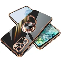 【新着商品】耐衝撃 薄型 スタンド機能付き シリコン 軽量 カバー TPU スマホケース リング SCG02 SC-52A ギャラクシーs20プラス S20+ ギャラクシー リング付き ケース 360回転車載ホルダー(ブラック) Plus S20 Galaxy