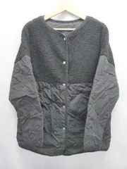 ◇ ⊇ Discoat ディスコート ボア キルティング 切替 中綿 長袖 ジャケット サイズL ブラック レディース E  【1507010012904】