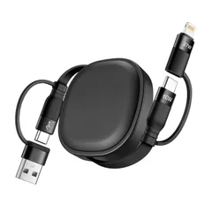 【数量限定】5in1 巻き取り式 充電コード 5in1 [MFi認証]60W 充電ケーブル マルチ スマホ充電 iPhone/USB-Type-C ケーブル iPhone16 15 14 13 MINLU 12 Pro Max Xperia Galaxy S2