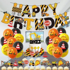 誕生日HAPPY BIRTHDAY 風船 バースデー バルーン セット バルーン  飾付け 装飾 イベント SNS 写真 映え バースデイ 子供 お祝い 写真撮影 パーティー ガーランド イベント 働く 車 工事 建設 解体 ハッピーバースデイ