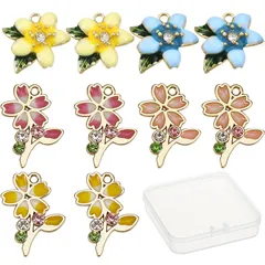 【数量限定】レディース ジュエリー作り カラフル マカロン 基礎パーツ デコキット アクセサリーパーツ チャームペンダント ブレスレット チョーカー キーホルダー クラフト手芸 エナメル ラインストーン 花型 イヤリング 和風 手作りキット ピアス 花びら ネ