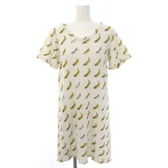 アンディウォーホル バイ ヒステリックグラマー ANDY WARHOL by HYSTERIC GLAMOUR ワンピース ミニ 半袖 バナナ柄 総柄 ロゴ 裏パイル F ライトグレー 黄色 黒 /ES