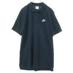 NIKE ナイキ ワンポイント刺_ 半袖 ポロシャツ S ブラック メンズ 古着