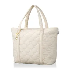 Color:B302.アイボリーキルティング [ハピタス] キルティングトートバッグ チャーム付き A4サイズ miffy ミッフィー ガールズ B302.アイボリーキルティング