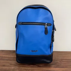 ◼︎コーチ　COACH ショルダーバック　鞄　メンズ　レザー　革　ブルー　青　F37598 GRAHAM PACK