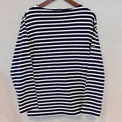 SAINT JAMES セントジェームス バスクシャツ ボートネック ボーダーTee ロンT 長袖 L/S FRANCE フランス 白 紺 ホワイト ネイビー メンズ サイズ５