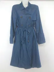 ◇ ◎ earth music&ecology 薄手 長袖 コート サイズM インディゴ ブルー系 レディース E  【1302020005690】