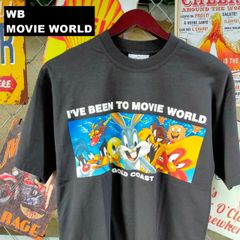 WB MOVIE WORLD Looney Tunes ワーナーブラザーズ オーストラリア製 デッドストック Tシャツ Mサイズ キャラクター 黒 ブラック 10679