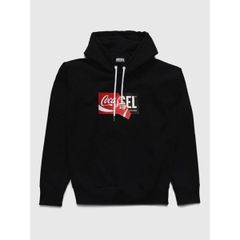 ディーゼル DIESEL パーカー M Coca-Cola コカコーラ　ロゴ　フードブラック