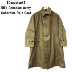 【Deadstock】50's Canadian Army Gabardine Rain Coat カナダ軍 ギャバジン ステンカラー レインコート 無地　サイズ：0 オリーブ系 デッドストック