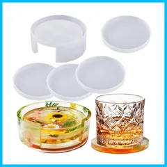 5点 型 uvレジン セット レジン ハンドメイド 丸 コースター シリコンモールド