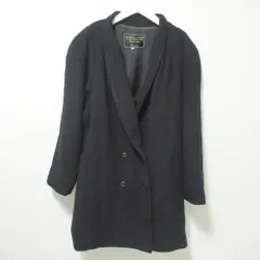美品 ETERNA FURS エテルナファーズ ロロピアーナ生地 カシミヤ100％ ダブルブレスト ショールカラー ロングコート F ブラック レディース 古着 中古 USED